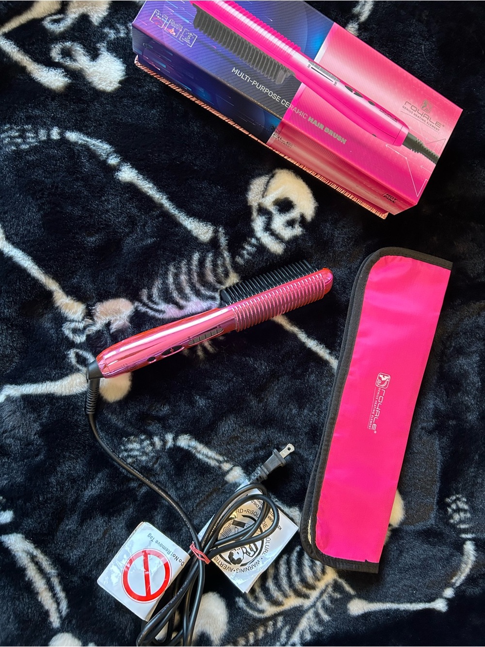 Pink Ceramic Heated Hair Brush - Women Accessories